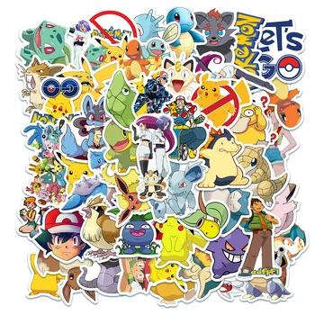 10/50TK Pokemon Veekindel Kleebised Cartoon Kawaii Pikachu Anime Stikers Lapsed Tüdruk Kitarr Rula Sülearvuti Pagasi Stikers Mänguasi