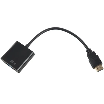 1080P HDMI-VGA-Audio Converter-Adapter USB Power Video Kaabel, Must