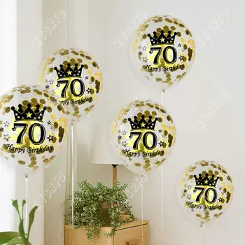 10tk 70. Sünnipäevaks Õhupalli Decor Rose Gold Konfetit Lateks Õhupallid 70 Aastat Vana Osaline Tähistada Aastapäeva Tarvikud