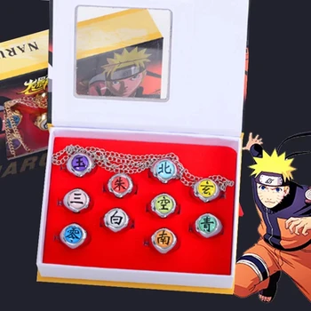 10tk Anime Cosplay Ringi Akatsuki Itachi Ringi Naised Mehed Metallist Sõrme Ehted Narutos Tarvikud Lahe Parim Sõber Lapsele Kingitus