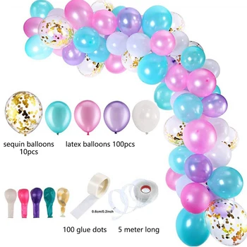 112PCS Sinine, Valge, Hõbedane Metallist Balloon Vanik Arch Baloon Pulm Sündmus Pool Balon Baby Shower Sünnipäeva Decor Lapsed Täiskasvanud