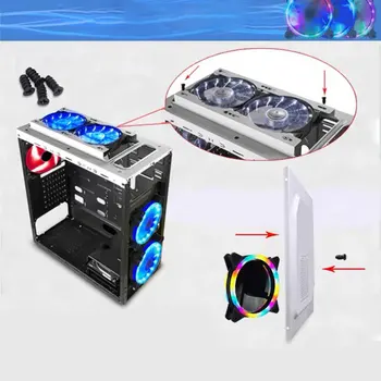 12cm Dual Aurora Dual Ava Fänn RGB Puhul Fänn Pc Case Fan Glare Coolercase Verstelbare Arvuti Koelventilator