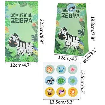 12tk Safari Loomad kinkekarbis paberkotid Jungle Teema Poole Sünnipäev Baby Shower Pool Soosib Lapsed Pool Decor Supplie Candy Box