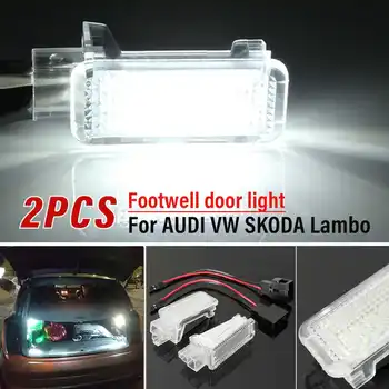 12V Auto LED Viisakalt Ukse Tuli Audi A3/A4/A6 mõeldud VW/Skoda Suu Tuled Ghost Shadow Valguse Lamp Valge 7000K