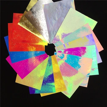 16/8Pcs 3D Holograafiline Tulekahju Leek Küünte Vinyls Kleebised Glitter Laser Leegid Nail Art Foil Üleandmise Kleebis Decal Kaunistused Komplekt