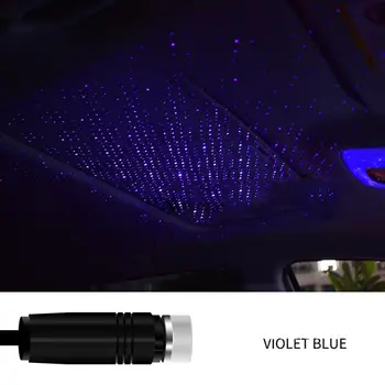 1tk Auto Katuse Star Night Light Projektor Atmosfääri Galaxy USB Lamp Dekoratiivne Lamp Reguleeritav Mitu valgusefekte Lilla