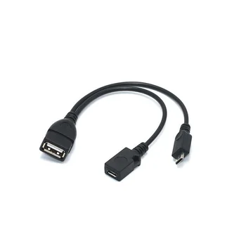2 In 1 OTG Adapter, Micro USB Host Võimsus Y Splitter USB micro 5 Pin Mees Naine Juhe Android Telefoni Tarvikud