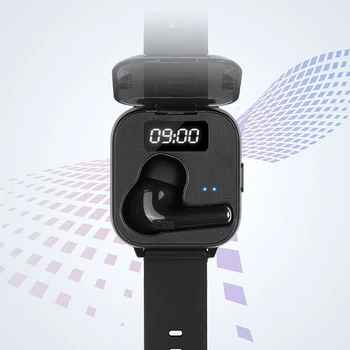2 in 1 Smart Vaadata Kõrvaklapid Juhtmeta Bluetooth Käed-Vaba Earbuds Kõrvaklapid Fitness Tracker Ranne