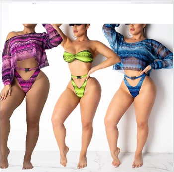 2019 Uus prindi madu naha Bikinis Supelrõivad kaanega üles seab seksikas naiste Ujumistrikoo Bikiinid Komplekti Beach kandma ujumispüksid 3TK/SET