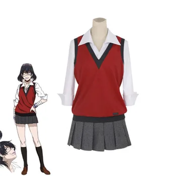 2021 Ikishima Midari Cosplay Kostüüm Kakegurui Kirglik Mängur Parukad Tasuta Tarvikud JK Ühtne Koolitüdruk Anime Kooli Ülikond