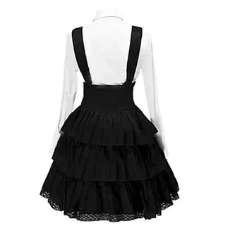 2021 Naiste Klassikaline Lolita Kleit Vintage Inspireeritud Naiste Varustus Anime Cosplay Tüdruk Must Pikk Varrukas Põlve Pikkusega Kleit Särk