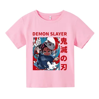 2021 Suvel Demon Slayer-Beebi Poiss Casual T-särk Harajuku Anime Streetwear 4-14T