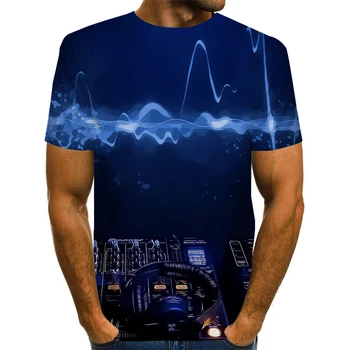 2021 uus 3D t-särk trükkimine moe-DJ electric silp t-särk lööklaine street style summer t-särk