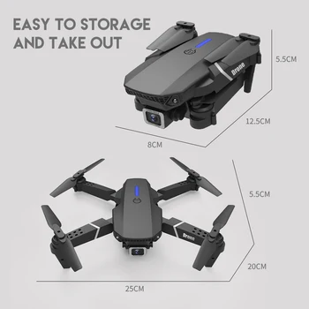 2021 UUS E525 E88 V4 Undamine 4k elukutse HD lainurk Kaamera 1080P WiFi fpv Dron Dual Camera Kõrgus Hoida Drones Helikopter Mänguasjad