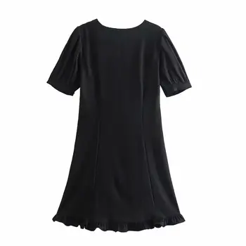 2021 Uus Naiste Kleit, Pits Kaelus Topelt karavan Lühikeste Varrukatega kleit, Stiilne Daam, elegantne Vintage Casual Kleidid Naine