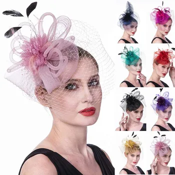 2021 Uus Naiste Tüdrukud Võre Fascinators Müts Kokteiliefekti Peapael Headpiece Elegantne Pulm Müts Pool Tüdrukud Naise Peakatet#G30
