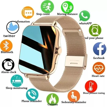 2021 Uus Värv Ekraan Smart watch Daamid Mehed Täis Touch Fitness Tracker vererõhk Smart Kell, Daamid Smart Kõne Kellad+Kast