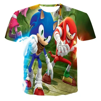 2021New Suvel 3D Poisid Ja Tüdrukud, Sonic, Print T-särk Meeste Lahtised Hingav Vabaaja Tshirt O-kaela Suured Lühikeste varrukatega Tshirt