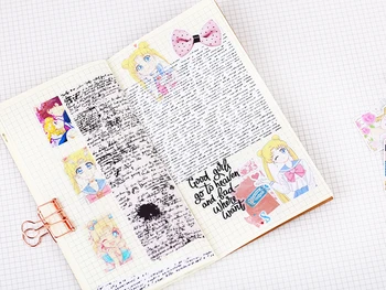 21PCS CuteMoon tüdruk Scrapbooking kleebised raamat Õpilane lapsed mänguasjad Sülearvuti silt Dekoratiivne kleebis paberist Kirjatarbed