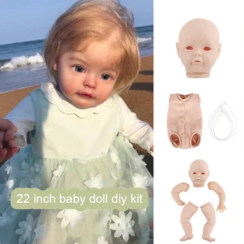 22 Tolli Uuestisündinud Kit Bebe Uuestisündinud Soft Touch Vinüül Nukk Osad Käsitsi Valmistatud Värvimata Lõpetamata DIY Tühi Kit Uuestisündinud Baby Doll Komplekt