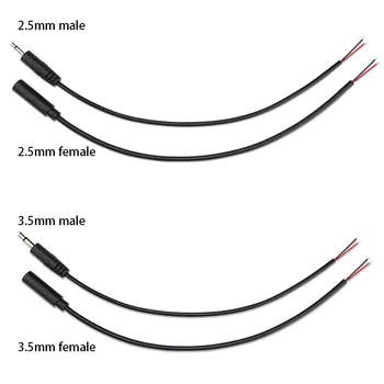 25CM 2pin Laiendamine, Traat 2,5 mm ja 3,5 mm Mono Pistik Kaabli Mees Naine Plug DIY Audio Remondi-Kaabel-Laadija