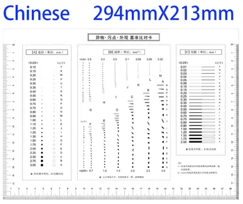 294x213mm Dot Ala Line Standard Tabel Suur Läbipaistev Pehme PET Mikromeeter Kalibreerimine Film Valitseja QC Defektide Mõõtmise Vahend