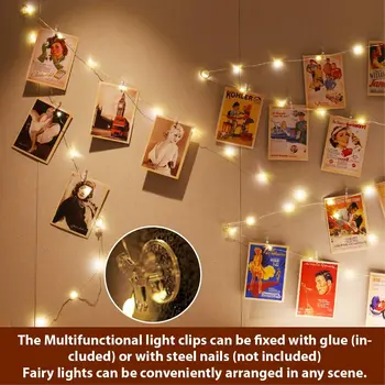 2m/5m/10m Foto Clip String Tuled Led Usb Väljas Akuga Vanik Koos Clothespins Kodu Kaunistamiseks Lamp