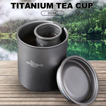 350ML Titaan Cup Filter Multifunktsionaalne Ohutu Telkimine Kruus Tee Filter Puhas Titaan Topelt Kiht Vee Cup