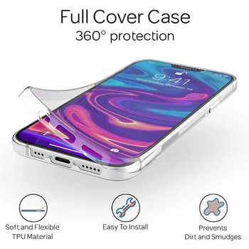 360 Täis Case For Samsung Galaxy S21 FE S20 S10 Lite 5G S10E Ultra S8 S9 Plus S6 S7 Serv Põrutuskindel Läbipaistev, Kaitsev Kate