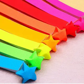 380PCS Värviline Käsitöö Origami Lucky Star Paberi Ribadeks Paber Origami Kodu Origami Pulm Teenetemärgi DIY Kingitus Hulgimüük