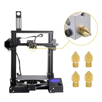 3D-Printer Otsik Set - 3D Printer 3/5/ CR-10 Anet A8/A6 MakerBot 12tk Messingist Pihustid ja Roostevabast Terasest Düüsid