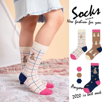 3Pairs Lapsed Sokid Beebi Tüdruk Puuvill Sport Socks Fashion Cartoon Kevad-Sügis Laste Sokk