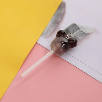 5 Tk Simulatsiooni Armas Lollipop Transparent Gradient Värvi Võtmehoidja Ripats Tarvikud Koor Liimi Lollipop Diy Ehted Materjal