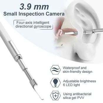 6 LED-Digital Microscope 3.9 mm Objektiivi Kõrva Kontrolli Kaamera Digitaalse Otoscope Kõrva Endoscope 4,5 Tolline IPS Ekraan Kõrva Puhastamine
