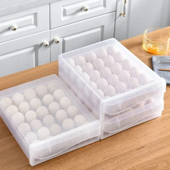 60 Võrgud Storage Box Double-layer Sahtel-Tüüpi Uus Mood Läbipaistev Muna Konteiner Külmik Köök