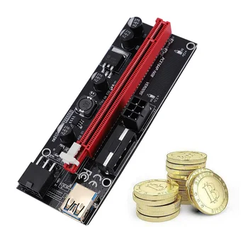 6tk Uusim VER009 USB 3.0 PCI-E Ärkaja VER 009S Express 1X 4x 8x 16x Extender Ärkaja Kaardi Adapter SATA 15pin 6-pin Power Cable