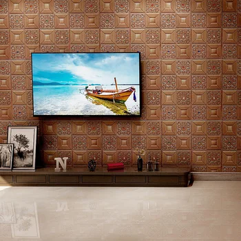 70*70cm 3D seina kleebis TV taust seina kaunistamiseks elutuba, magamistuba paks pehme pakett kokkupõrke-isekleepuv seina