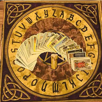70x70cm Altar, Tarot Kaardid, Pool Laud Lapiga lauamänge Astroloogia Pentagramm Laudlina Jaoks Ennustamine Wicca Vaip, Vintage