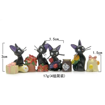 8pcs/palju Minu Naaber Totoro Kiki Kiki ' s Delivery PVC Kass Tegevus Joonis Nukk Teenuse Paar Jiji Tuul Kellamäng Vaik Plastikust Mudel
