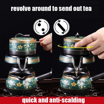 9Pcs Retro Kullakiht Protselin Teaware Set Jaapani Keraamiline Teekann Vintage Tee Tassi kuumuskindel Drinkware Komplekti