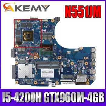 Akemy N551JM Sülearvuti emaplaadi ASUS ROG N551JW N551J G551JW G551JM G551J originaal emaplaadi I5-4200H GTX960M-4G/GTX950M-4G