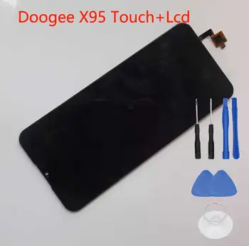 Algne Uus Testitud lcd DOOGEE X95 LCD Display + Touch Screen Digitizer Assamblee Asendamine Klaas doogee x95 Ekraan