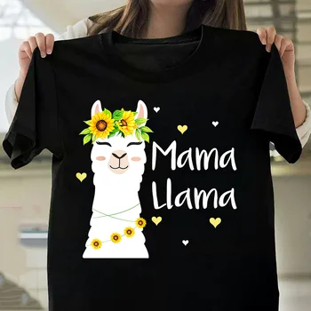 Alpaca MAMA Laama Prindi Naiste T-Särk, Lühikesed Varrukad ONeck Lahtised Naiste Tshirt Daamid Tee Särk Topid Riided Camisetas Mujer