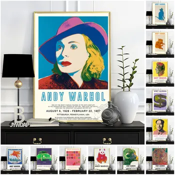 Andy Warhol Näituse Plakat, Andy Dollari Märk Pildid, Warhol Pop Kunst Seina Pilt, Ingrid Bergman Müts Seina Art, Idee Kingitus