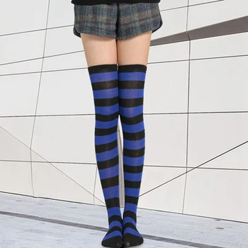 Anime Cosplay Üle Põlve Sokid Mood Armas Naiste Tüdrukud Kawaii Lolita Puuvillane Pikk Triibuline Reie Kõrge Parempidises