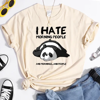 Armas Panda Magab Isikupära Mustrid Naine, T-Särgid Kawaii Mood Tshirt Naiste Liiga Harajuku Lühikesed Varrukad Tops