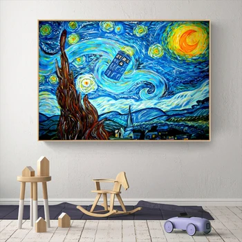 Arst, Kes Van Gogh#i Kodu Kaunistamiseks Kohandatud Lõuendile Maali Seina Silk Plakat Riie#KC-22