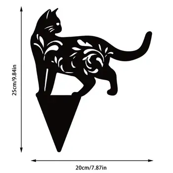 Art Kass Käsitöö Metallist Kassipoeg Kuju Peg Joonis-Maa-Sisestage 2D-Cat Õue Decor Kingitus Mõisa Aias Muru Väljas Kaunistamiseks