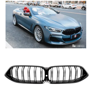 Auto Grill Kõrge Kvaliteediga ABS läikiv must topelt kaitseraua liistud grill BMW 8 Seeria G14 G15 G16 esi Iluvõre 2020+
