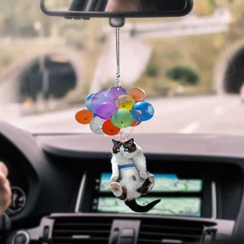 Auto Ripats Kaunistamiseks Armas Värviline Õhupall Kitty Rearview Mirror Ripats Auto Kaunistamiseks Auto Kaupade Sisustuselemendid